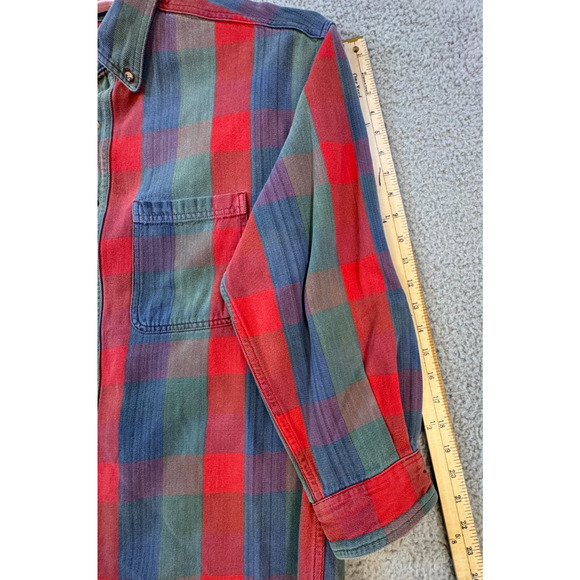 Specialty Collection Mens Large Plaid Button Down Shirt Red Blue Green - Picture 9 of 12